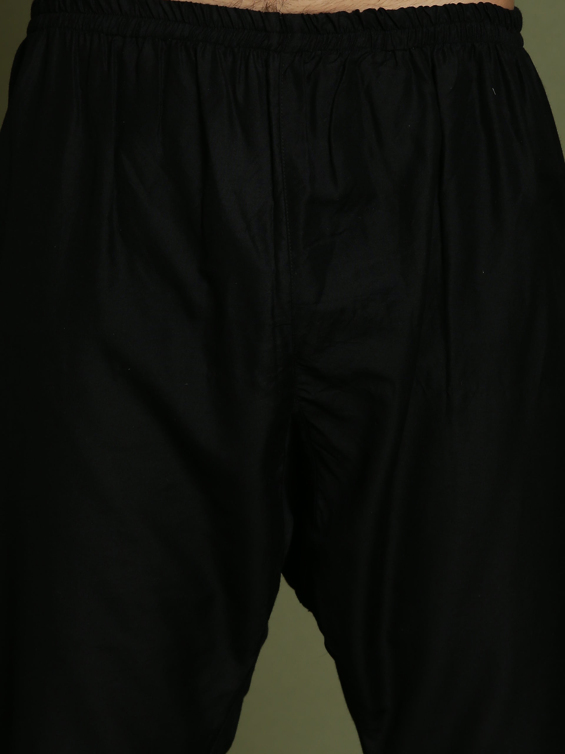 VASTRAMAY Boys Black Mirror Work Viscose Kurta And Pyjama Set - qivii