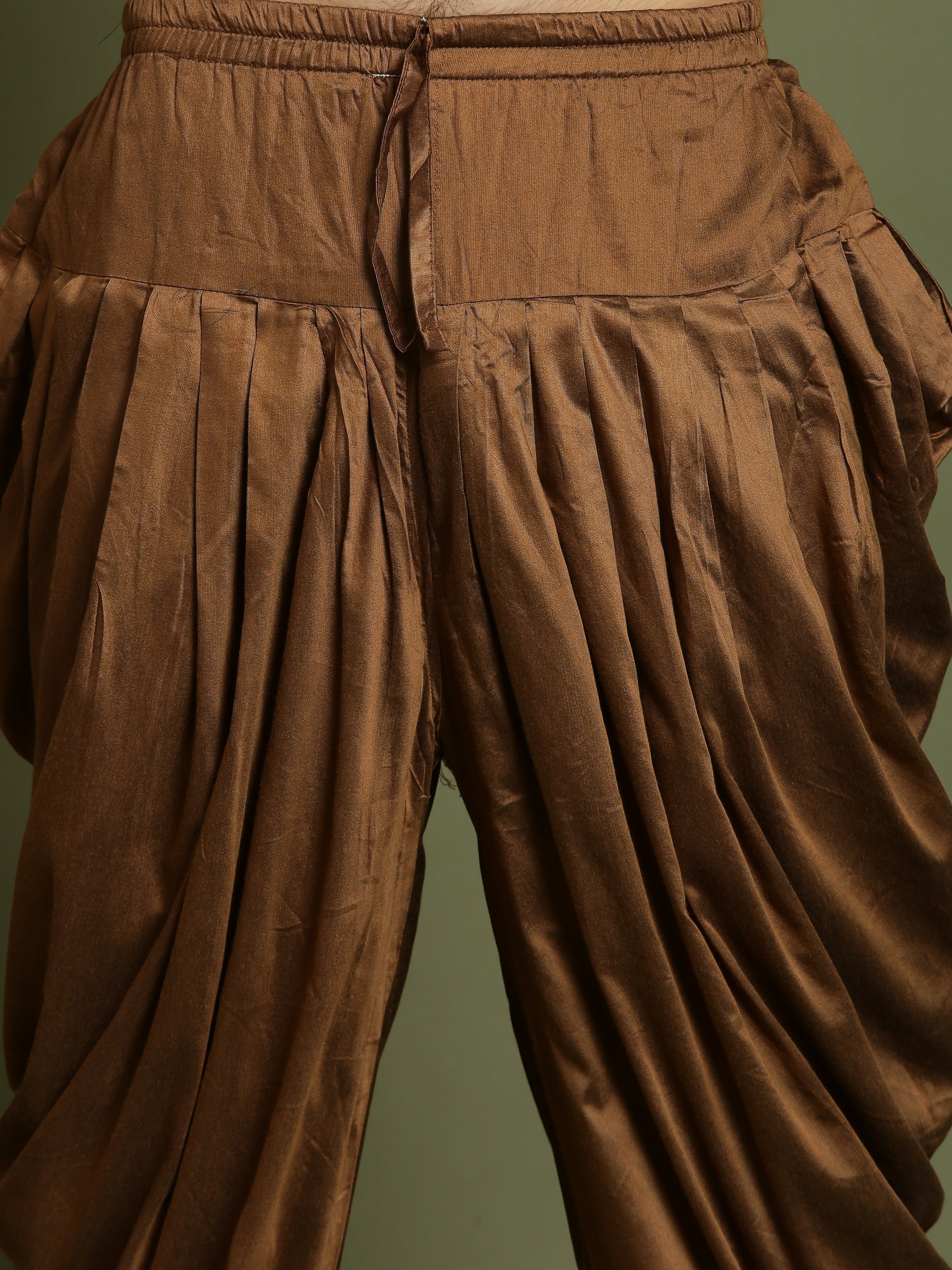 VASTRAMAY Boys Beige And Coffee jacquard Sherwani Set - qivii