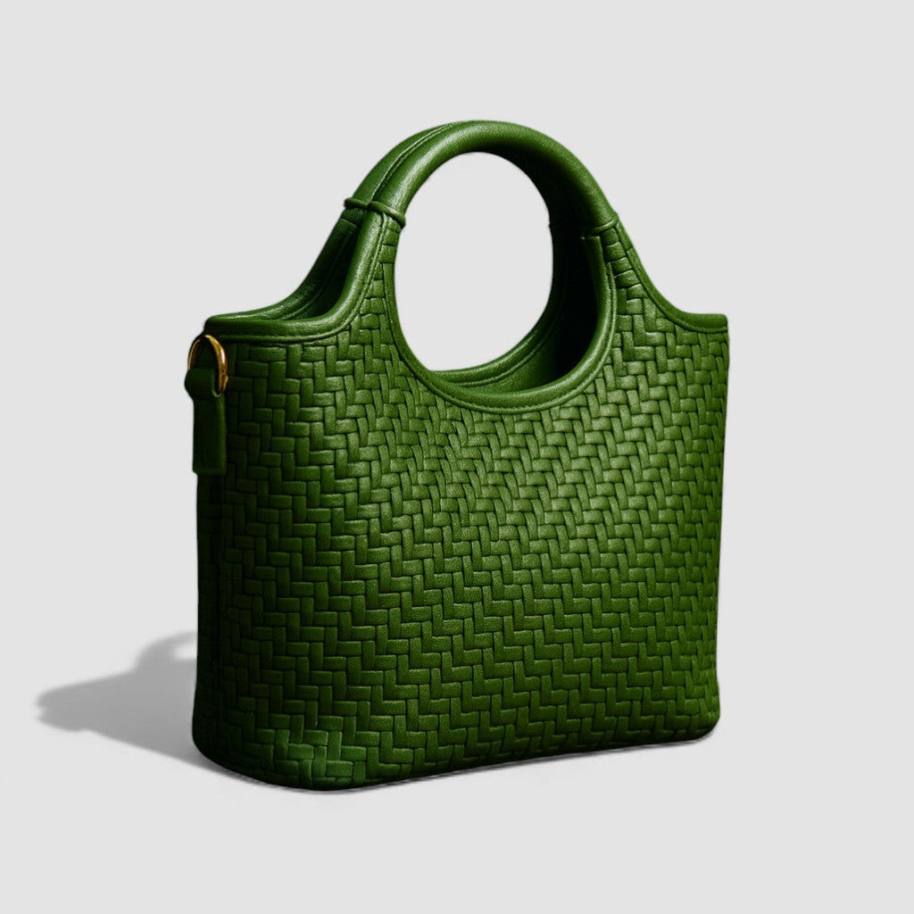 Verdant Weave Handbag in Vegan Leather - By Qivii