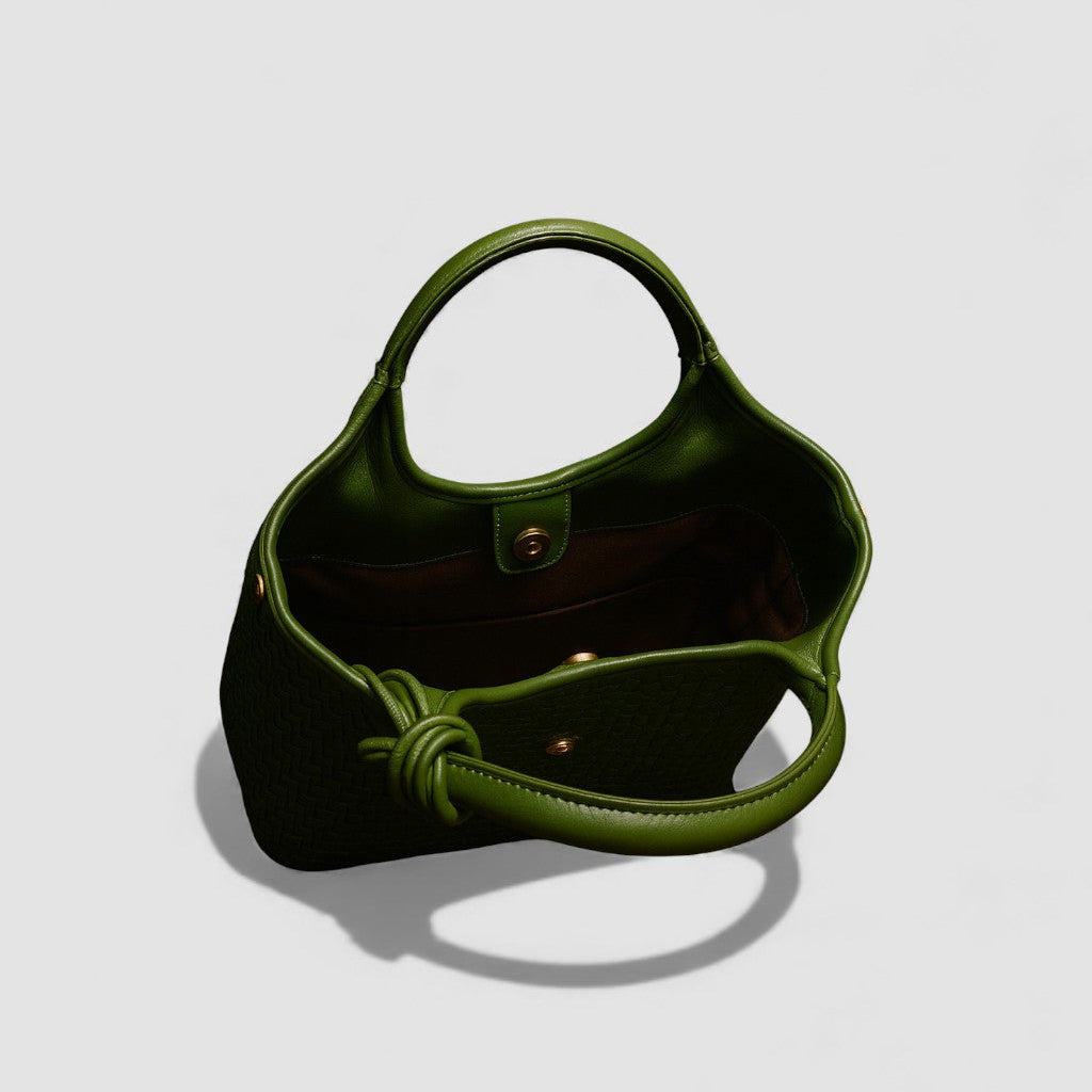 Verdant Weave Handbag in Vegan Leather - By Qivii