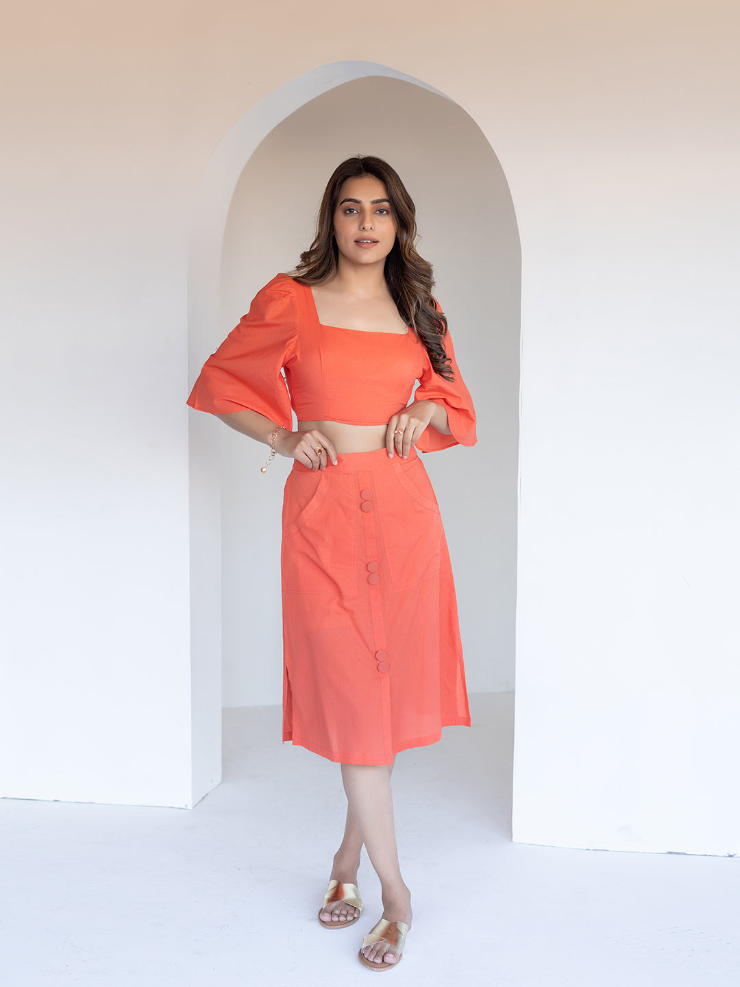 Vermilion Co-Ord Set - By Ragavi - qivii