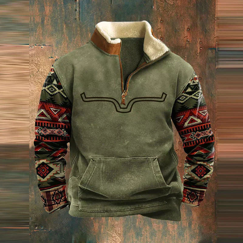 James™ - Vintage Comfortabele Pullover Rits - By Qivii