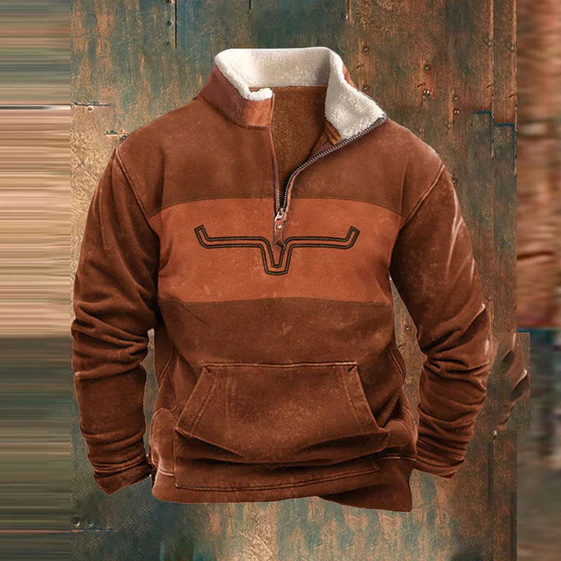James™ - Vintage Comfortabele Pullover Rits - By Qivii