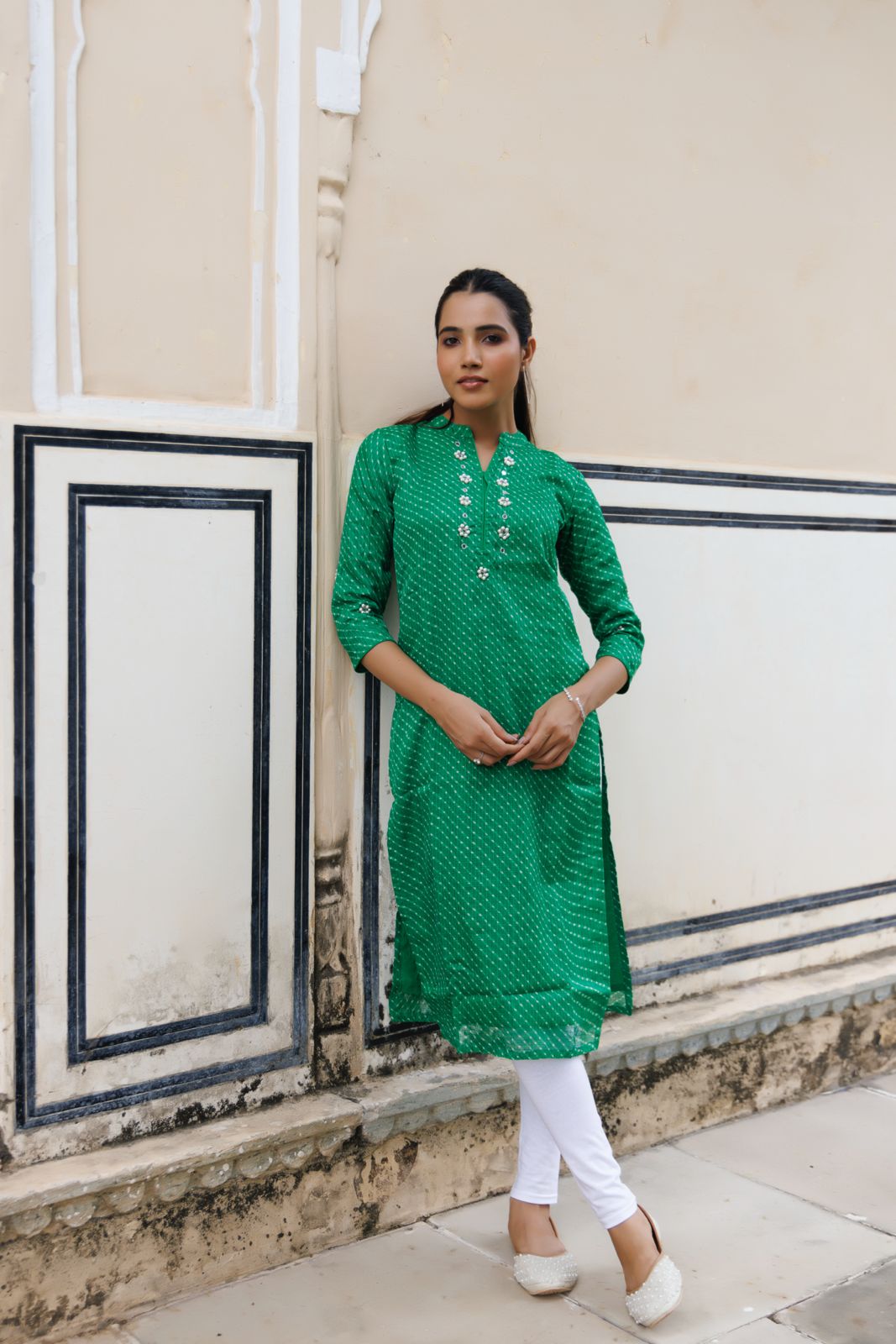 Zoya Green Leheriya Kurta - By Ragavi - qivii