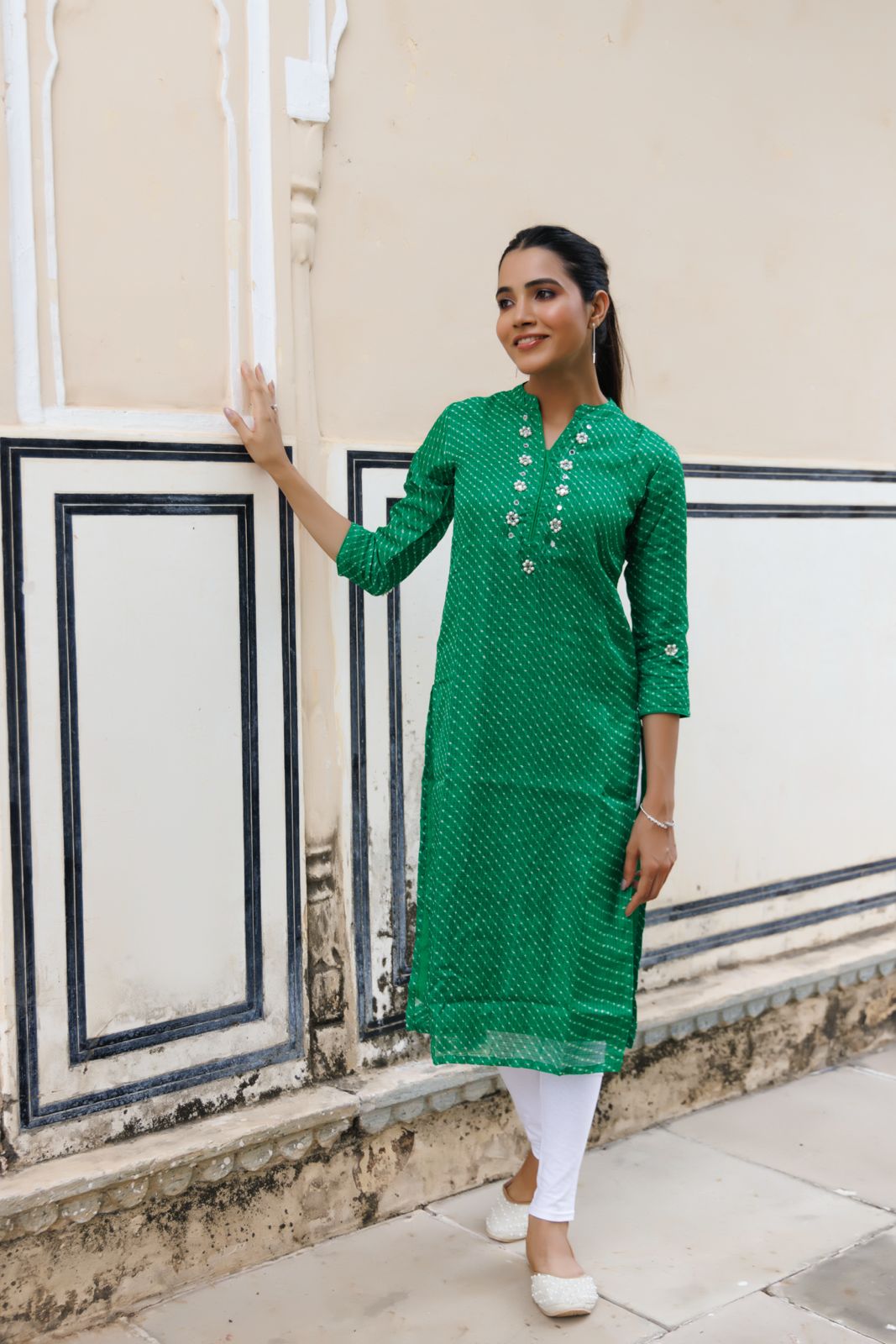Zoya Green Leheriya Kurta - By Ragavi - qivii