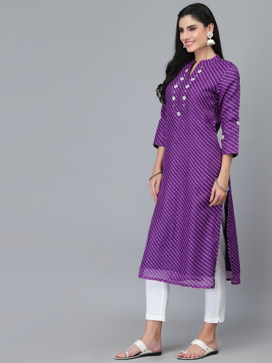 Zoya Purple Leheriya Kurta - By Ragavi - qivii