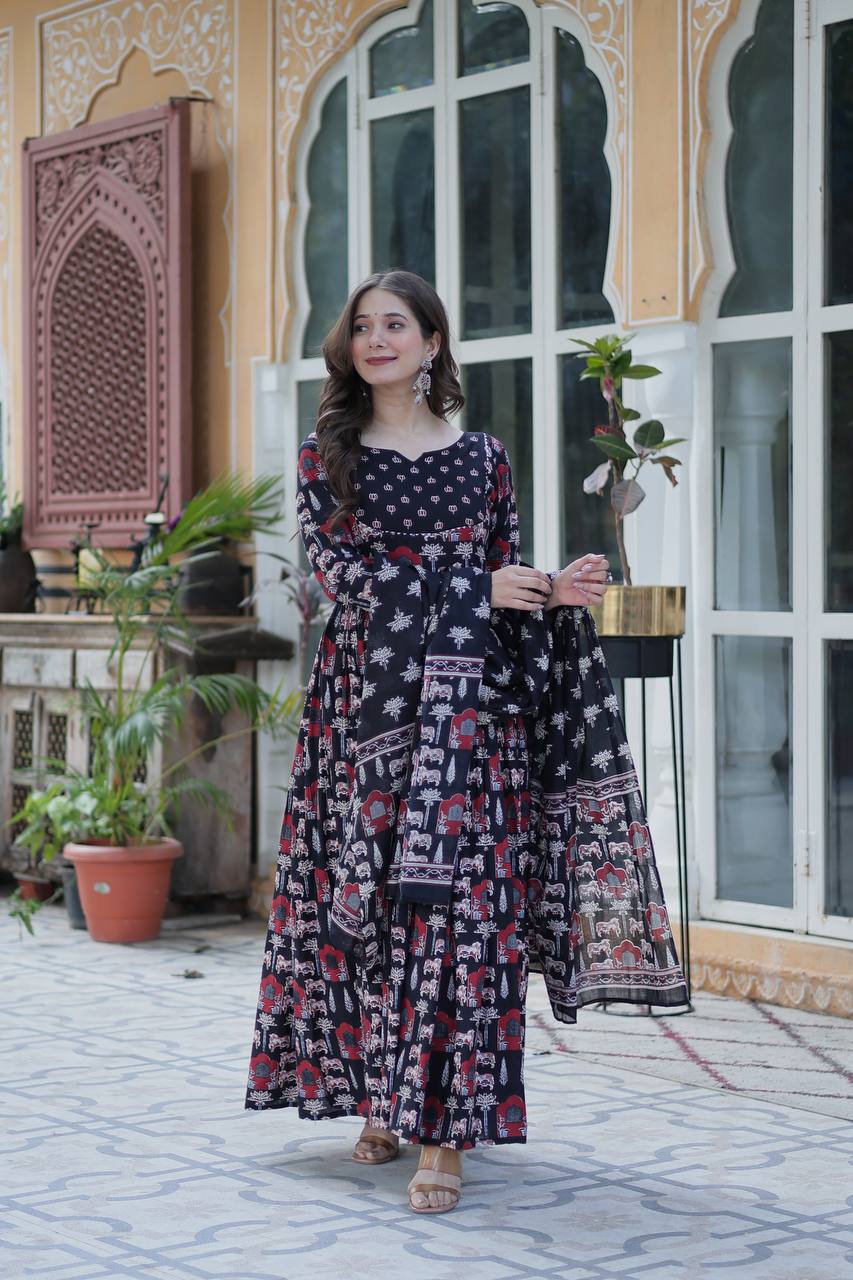 Black Premium Pure Cotton Kurta Set - qivii