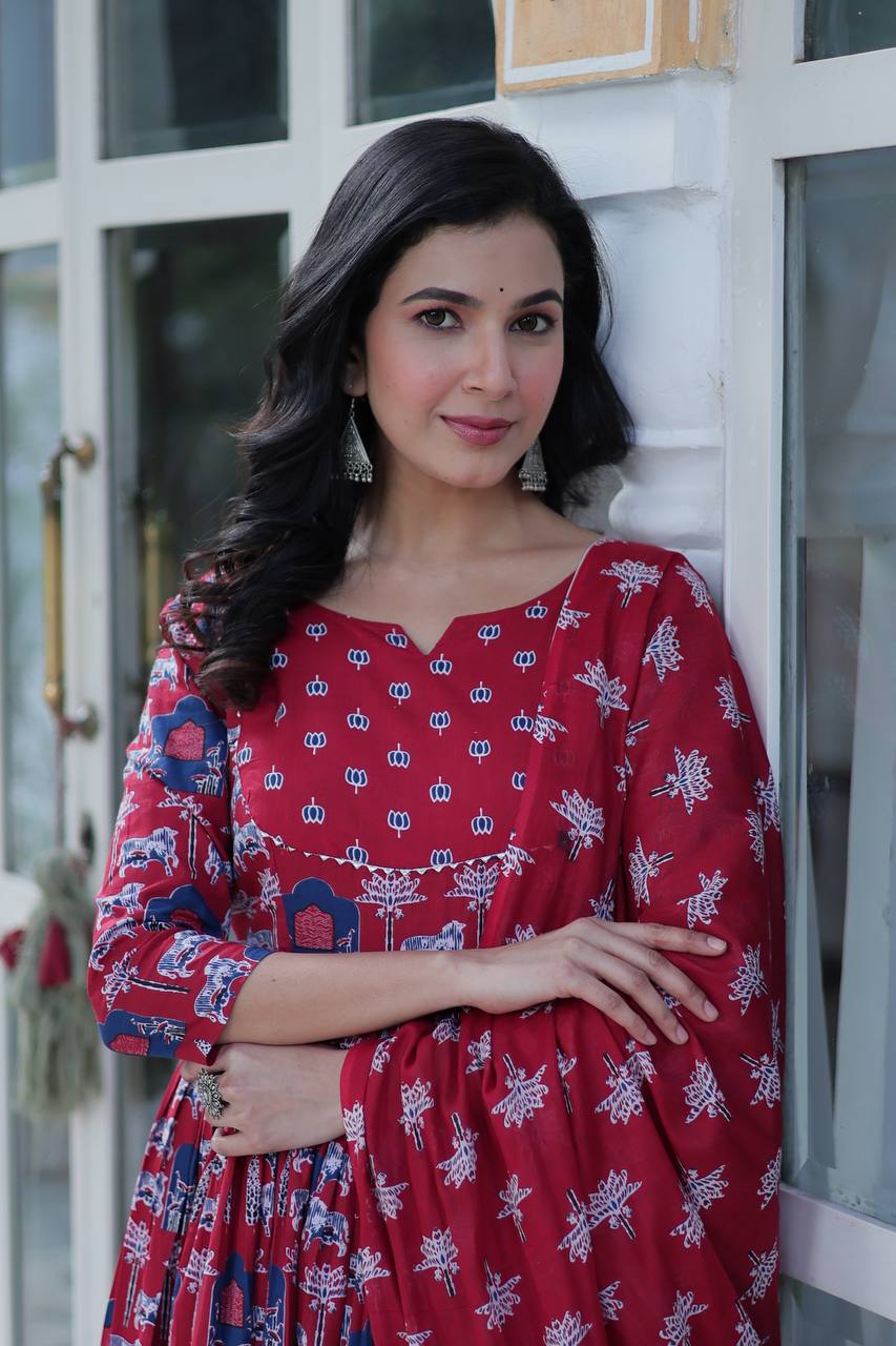 Maroon Premium Pure Cotton Kurta Set - qivii