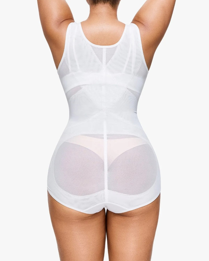 Mesh Seamless Waist Slimmer Corset Butt Shaping Shapewear Bodysuit - By Qivii