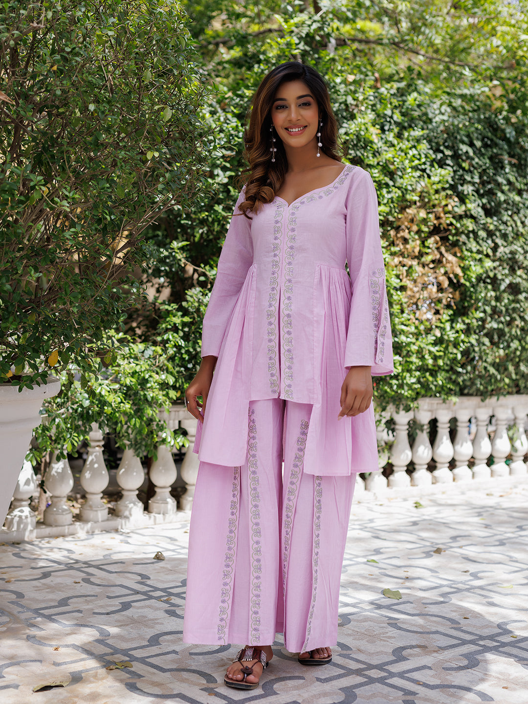 Winsome Orchid Solid Cotton Kurta Set - By Ragavi - qivii