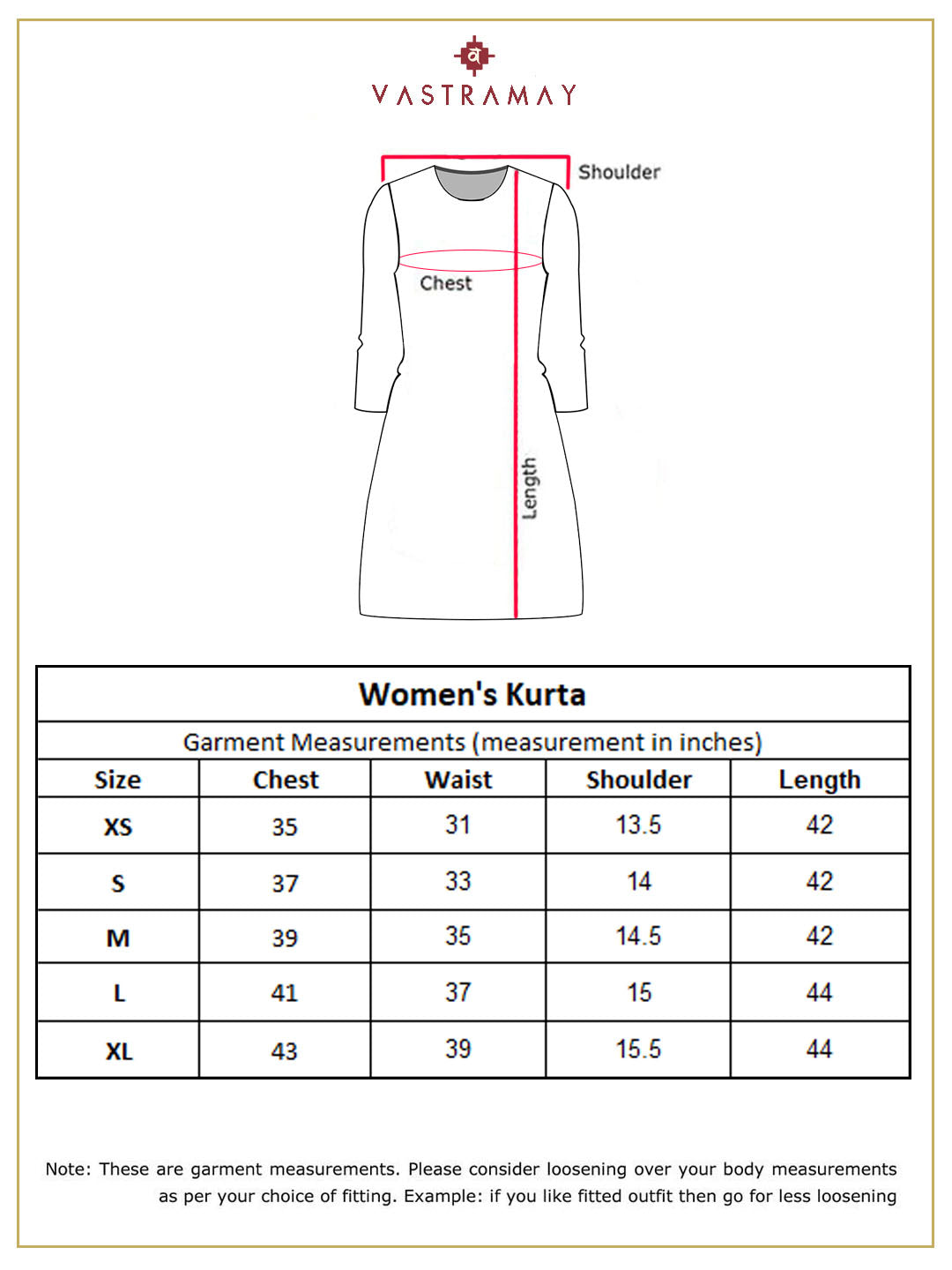 VASTRAMAY Women's Wine Only Kurta - qivii