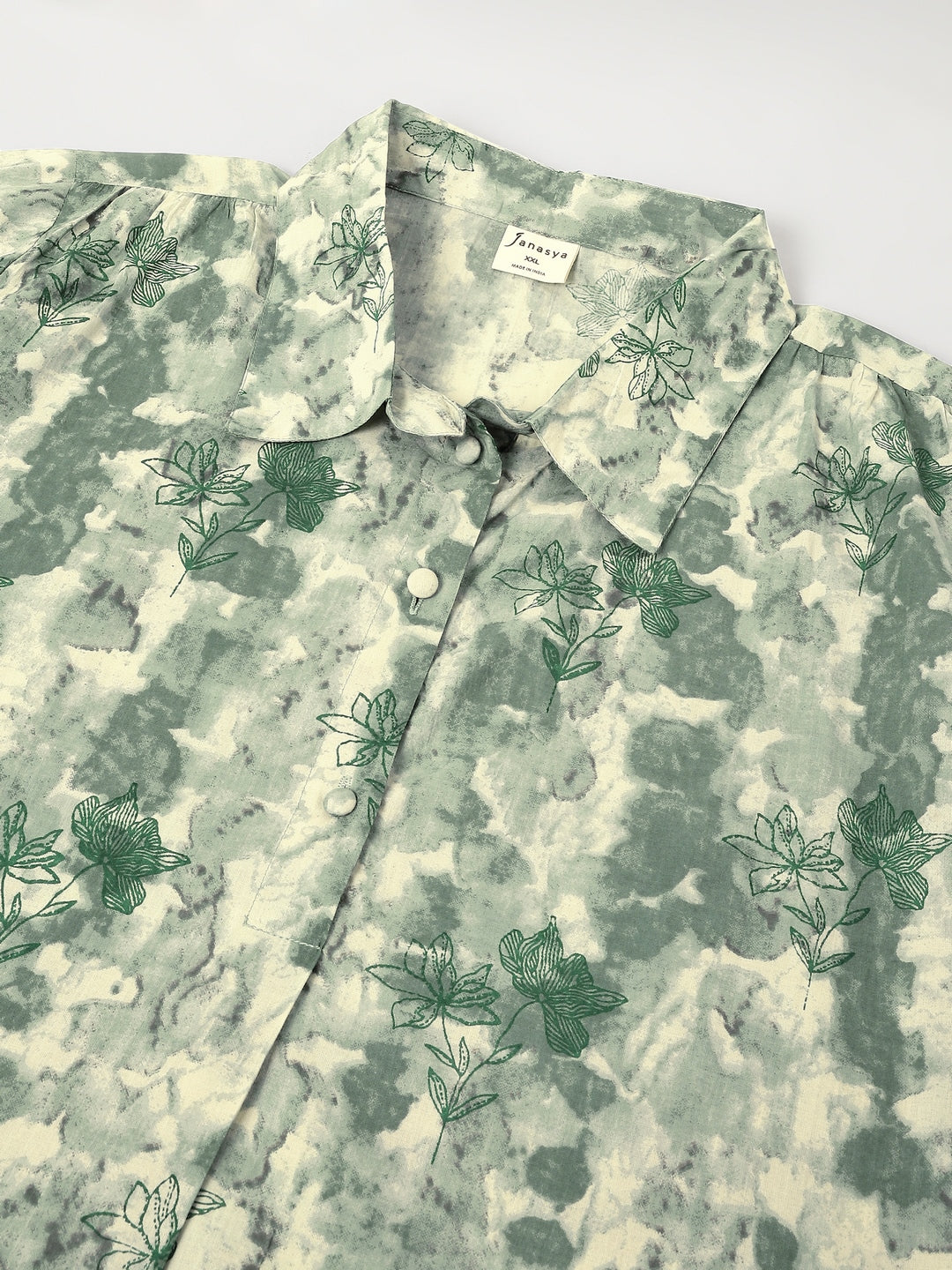 Plus Size Aqua Pure Cotton Tie & Dye A-line Tunic - qivii