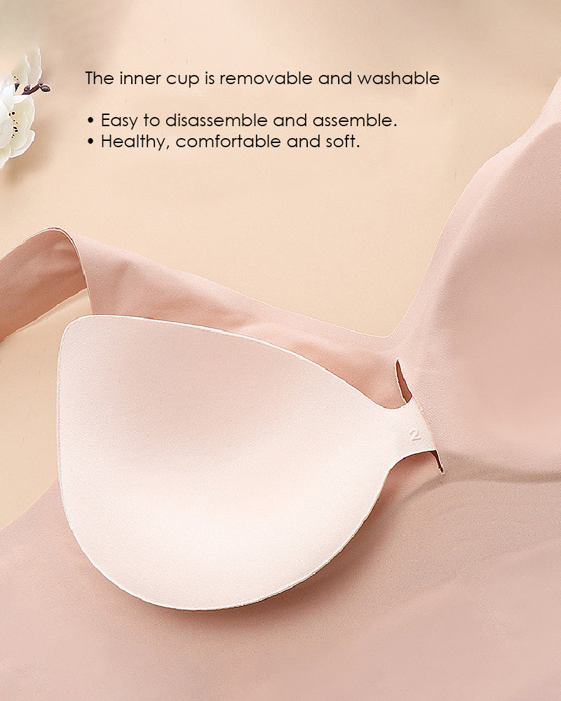 Women's Food Grade-Silicone Deep Cup Seamless Full Coverage Comfort Bras - By Qivii