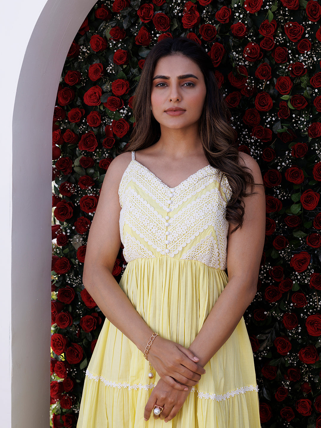 Yellow Pear Maxi Dress - By Ragavi - qivii