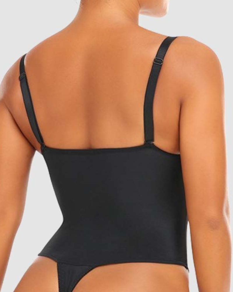 Backless Push Up Bra Waist Slimming Butt Lifter Thong Shapewear Bodysuit - By Qivii
