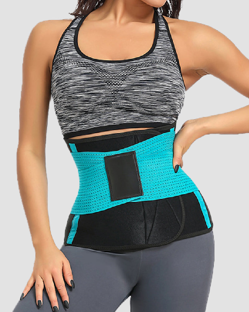 Working Out Sweat Waist Trainer Tummy Control Back Support Wrap Belt Corset - By Qivii