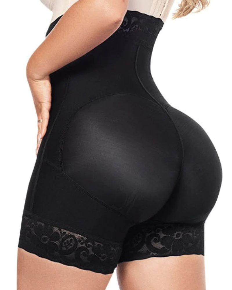 Shapshe® High Waist Butt Lift Shaper Zipper Short With Lace Trim