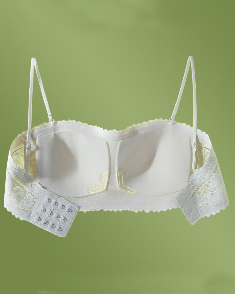 Women's Strapless Lace Non-slip Seamless Wireless Tube Top Bra - By Qivii