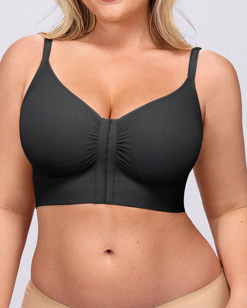 Adjustable Strap Front Hook Smoothing Unlined Wireless Bra