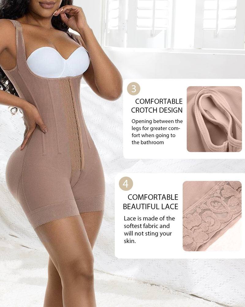 Shapshe® High Compression Open Bust Shapewear With Hook Shaper Slimming Bodysuit Tummy Control Fajas