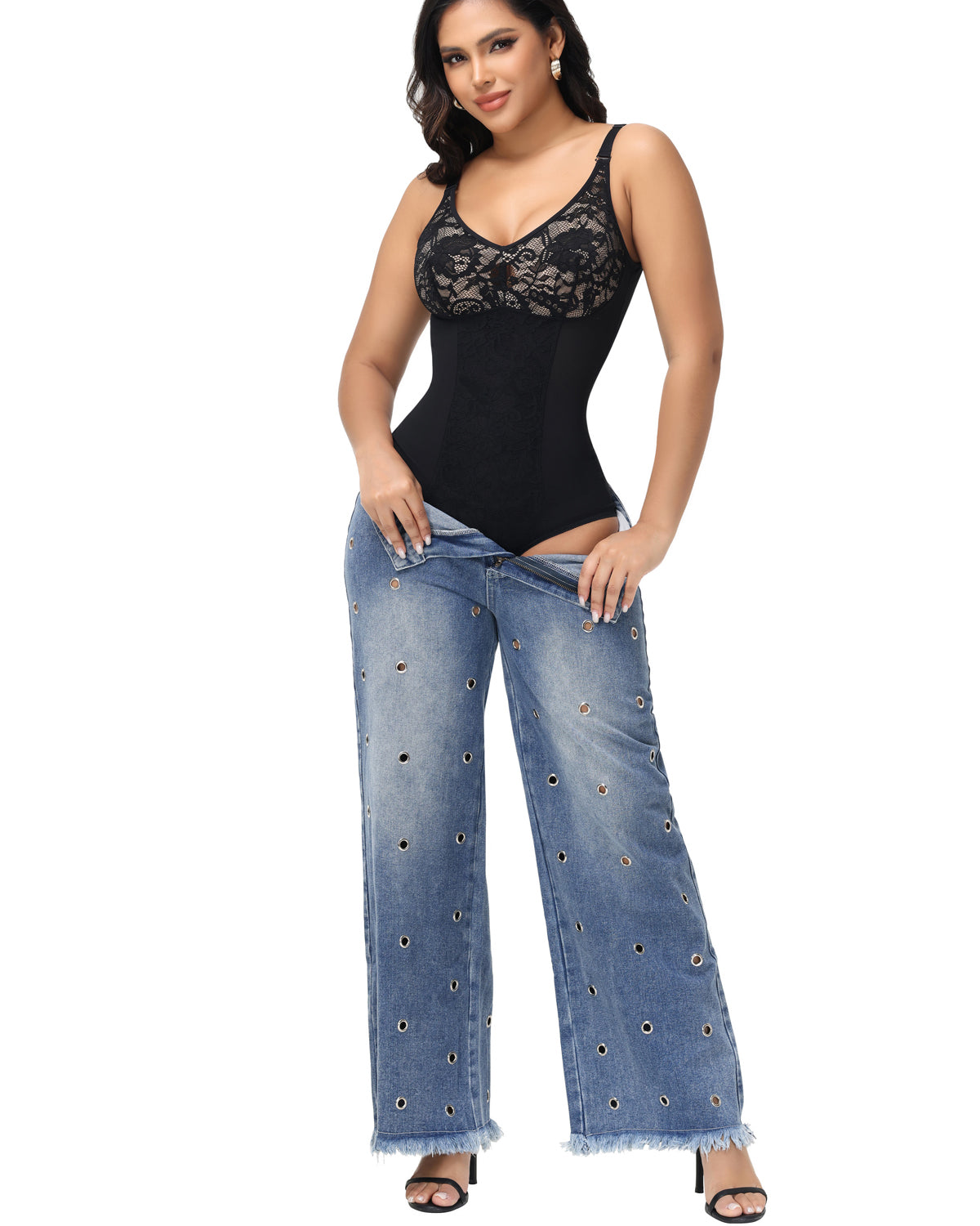 Shapshe® Sexy V Neck Lace Briefs Shapewear Bodysuit (Pre-Sale)