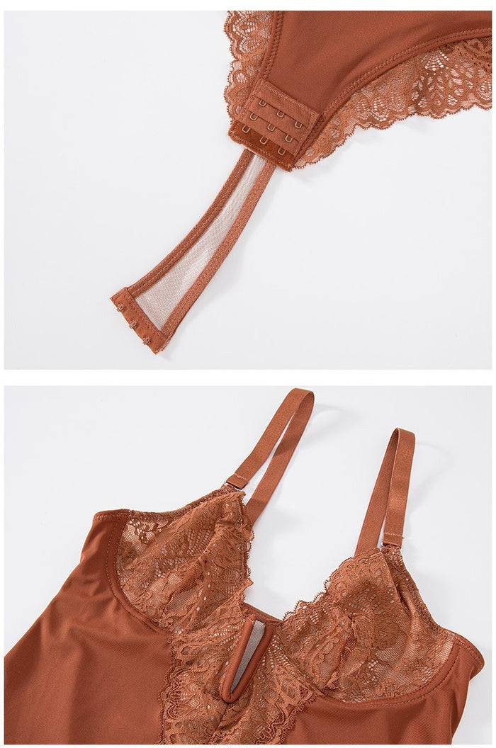 Sexy Lace Deep-V Neck Bodysuits - By Qivii
