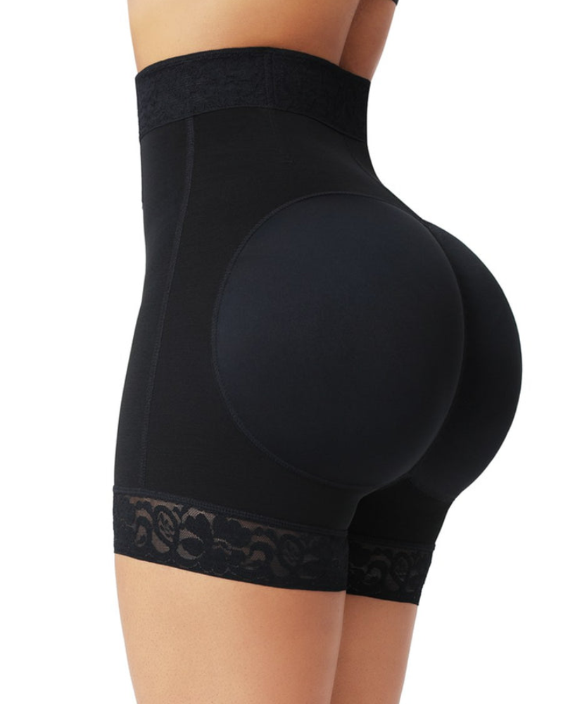 Shapshe® Mid Waist Tummy Control Front Zipper High Compression Butt Lifter Shaper Fajas Shorts - By Qivii