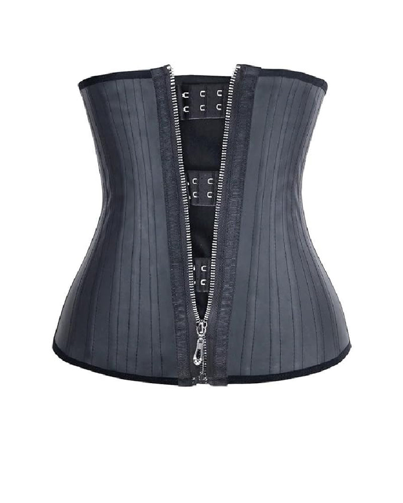 29 Steel Bone Hook And Zip Waist Trainer Tummy Control Cincher Corset - By Qivii