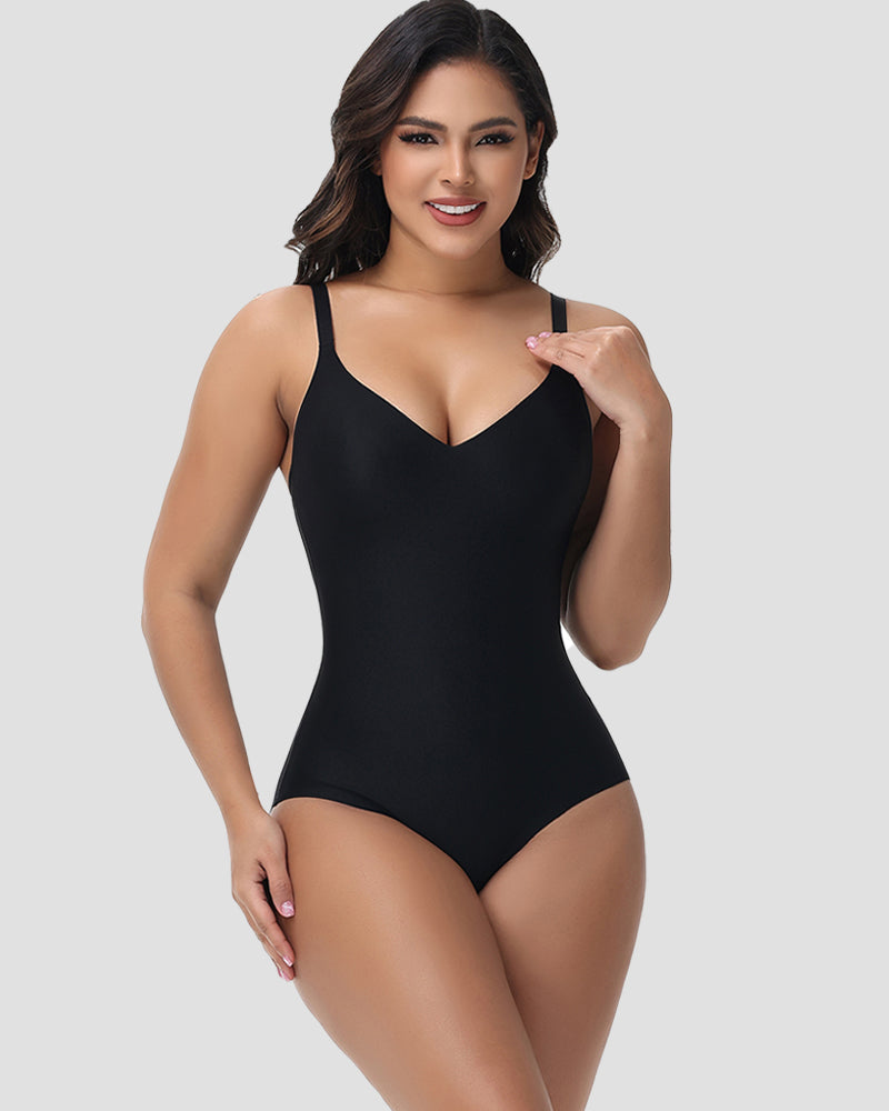 Shapshe® V Neck Compression Shapewear Snatch Butt Lifting Full Bodysuit (Pre-Sale) - By Qivii