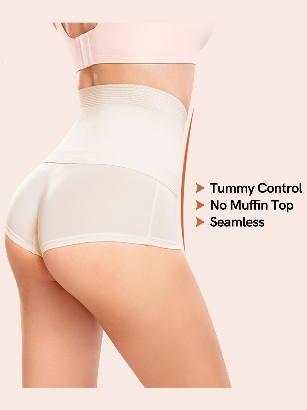 Women's Shapewear Panties Shorts Flat Tummy Invisible High Waist Shaping Underwear - By Qivii