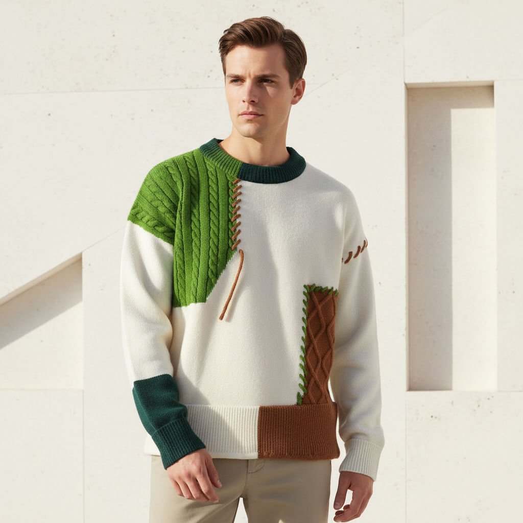 Blake Patch Knit Sweater - By Qivii
