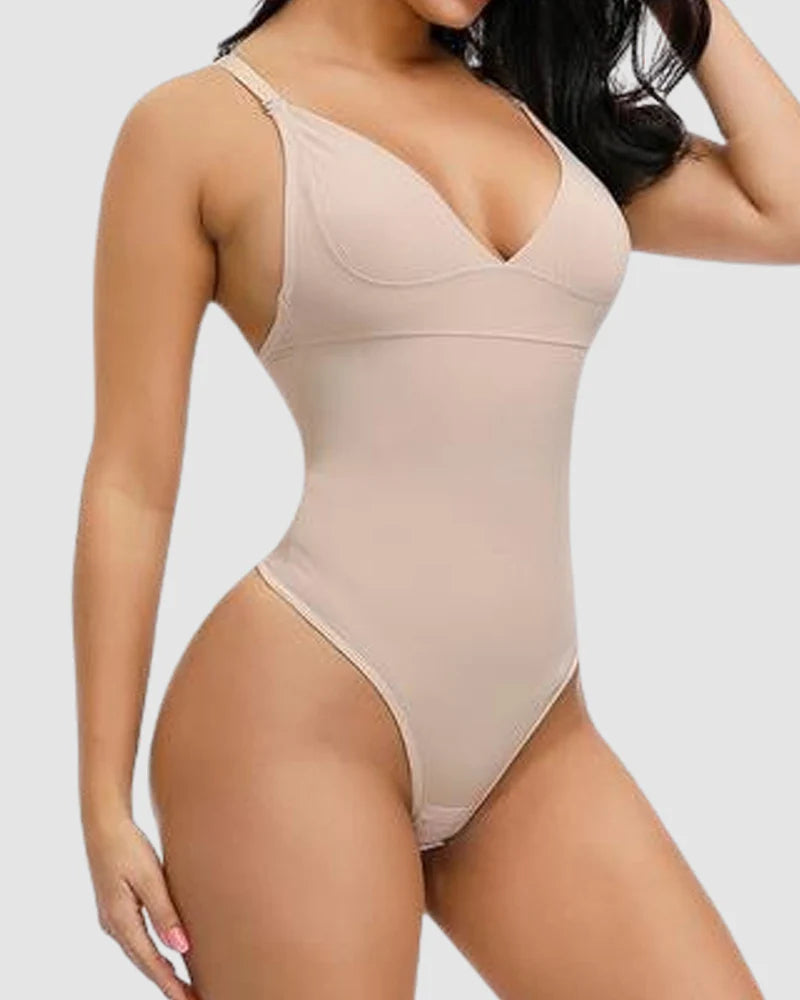 Seamless Tummy Control Bodysuit Butt Lifter Thong Backless Body Shaper - By Qivii