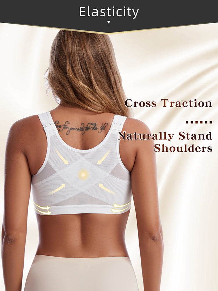 Women Front Closure With Adjustable Shoulder Straps Shaping Bras - By Qivii
