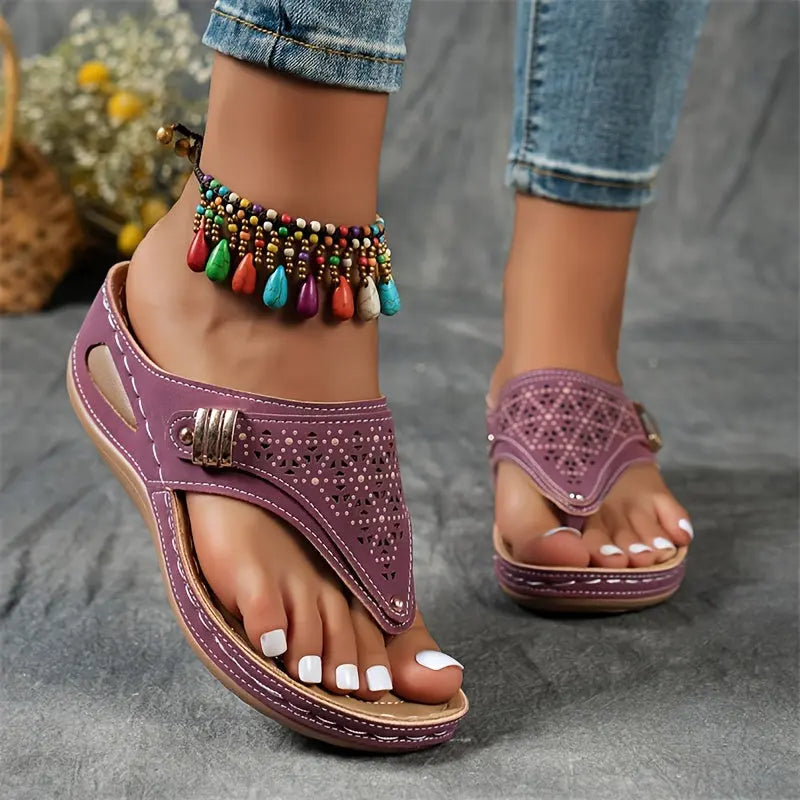 Élodie - Keil-Zehensandalen für Dame - By Qivii