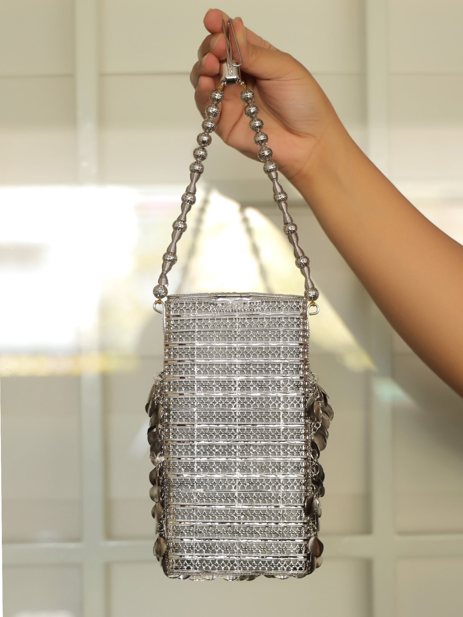 Vanika Silver Mobile Pouch