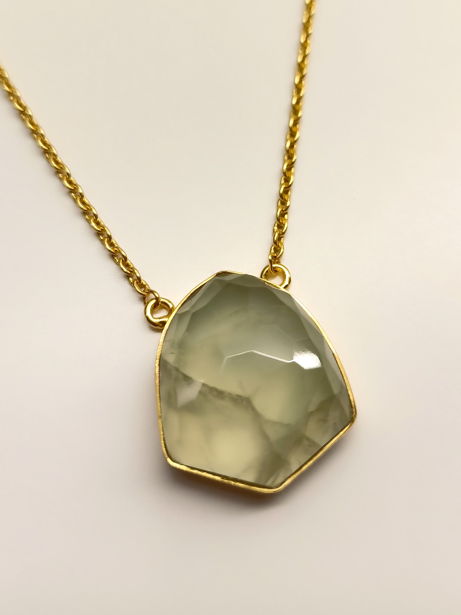 Amreen Mint Green Natural Stone Neckpiece - qivii