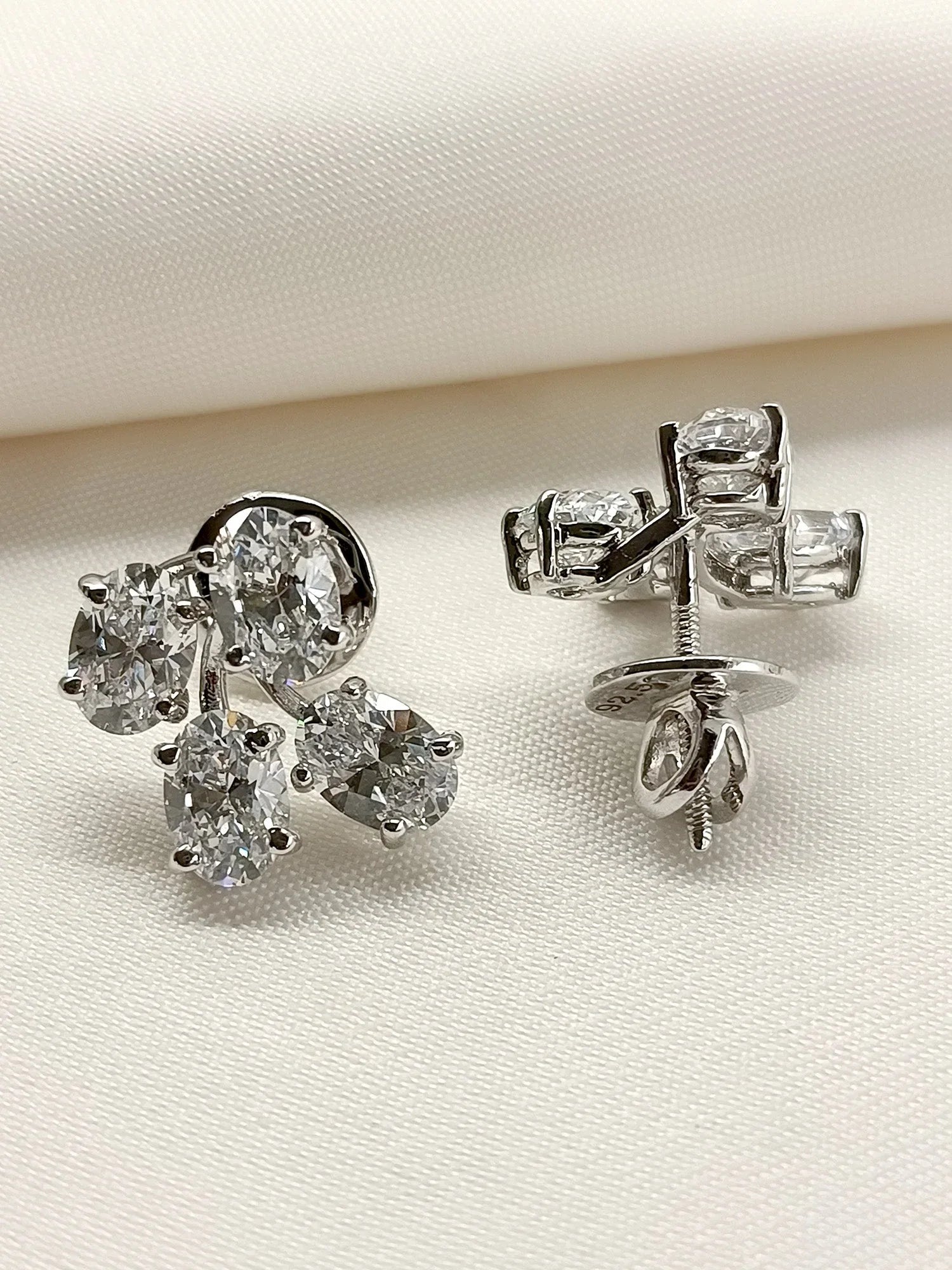 Nirvi 92.5 Silver Swarovski Stone Tops
