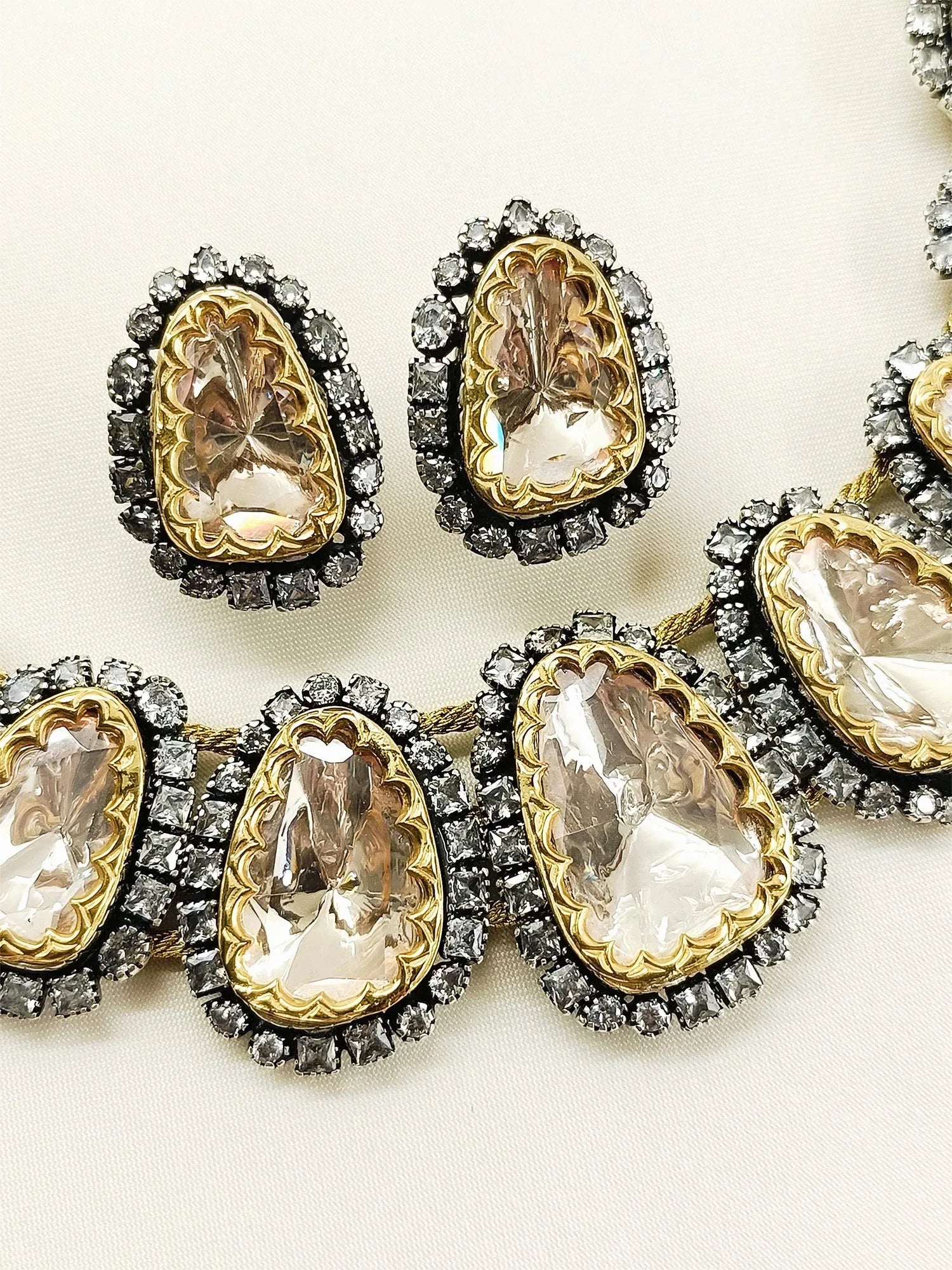 Nabila 92.5 Silver Moissonite Necklace Set
