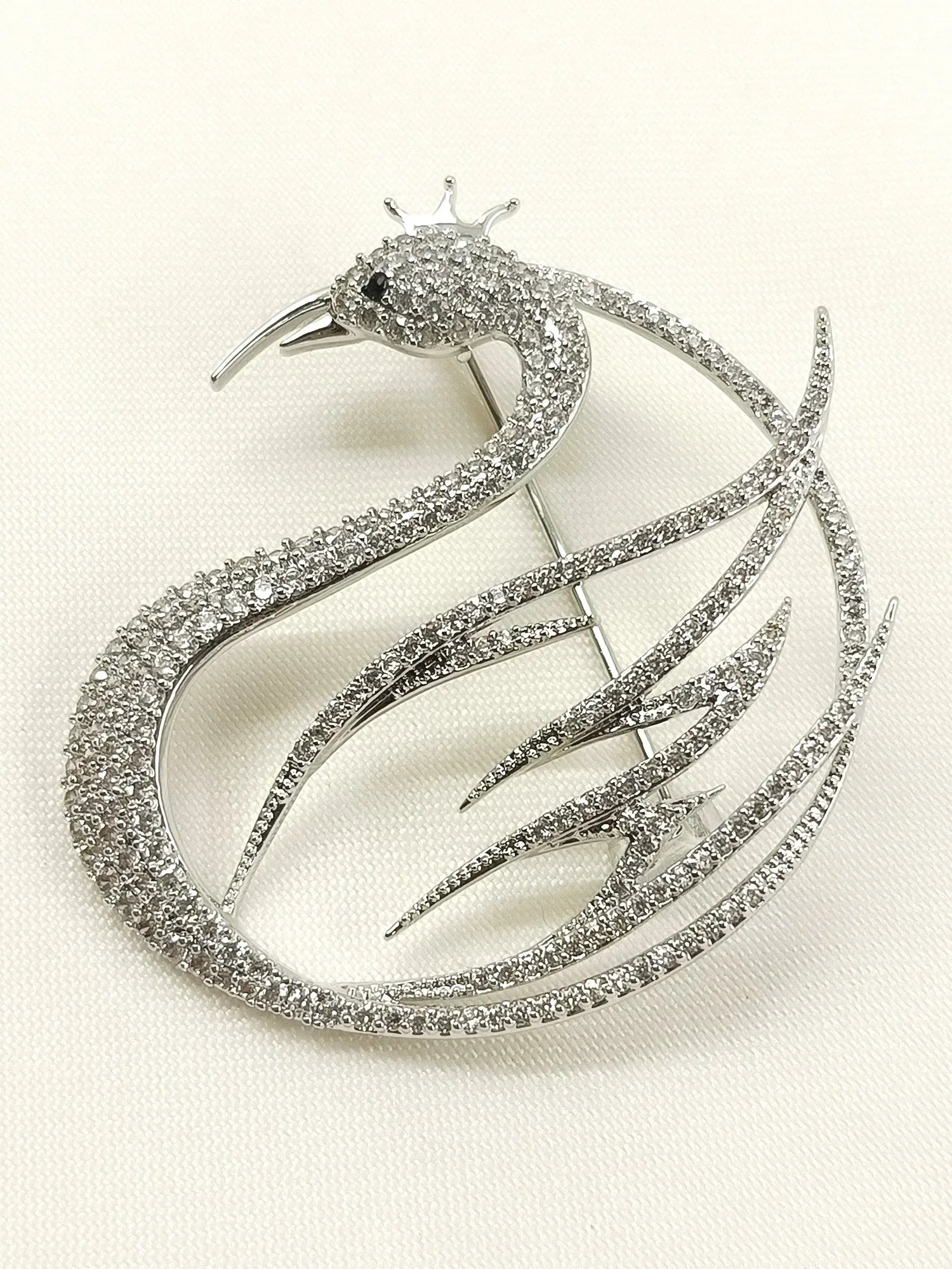 Trapti Silver Swan Brooch