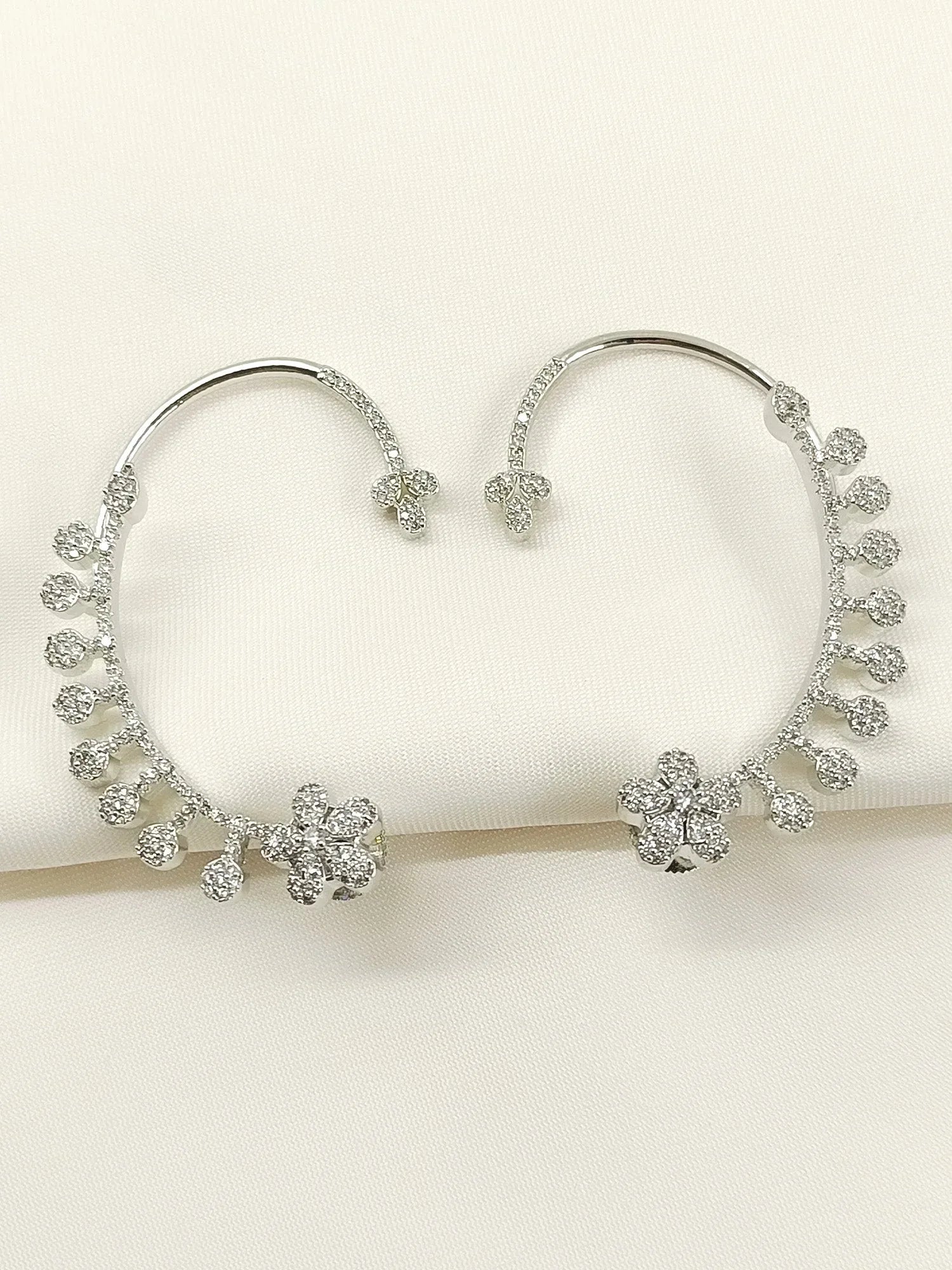 Shaweta White American Diamond Earrings