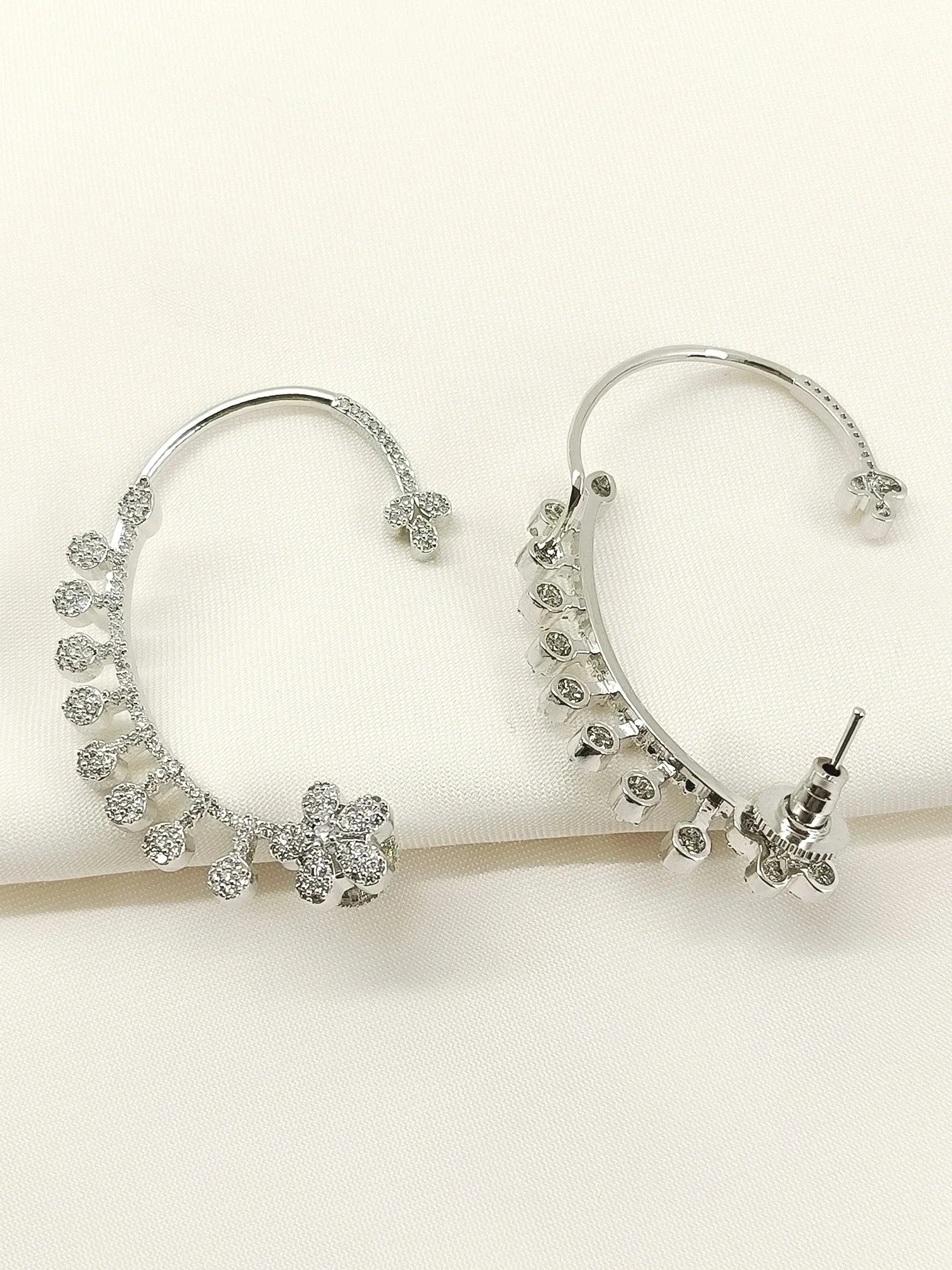 Shaweta White American Diamond Earrings