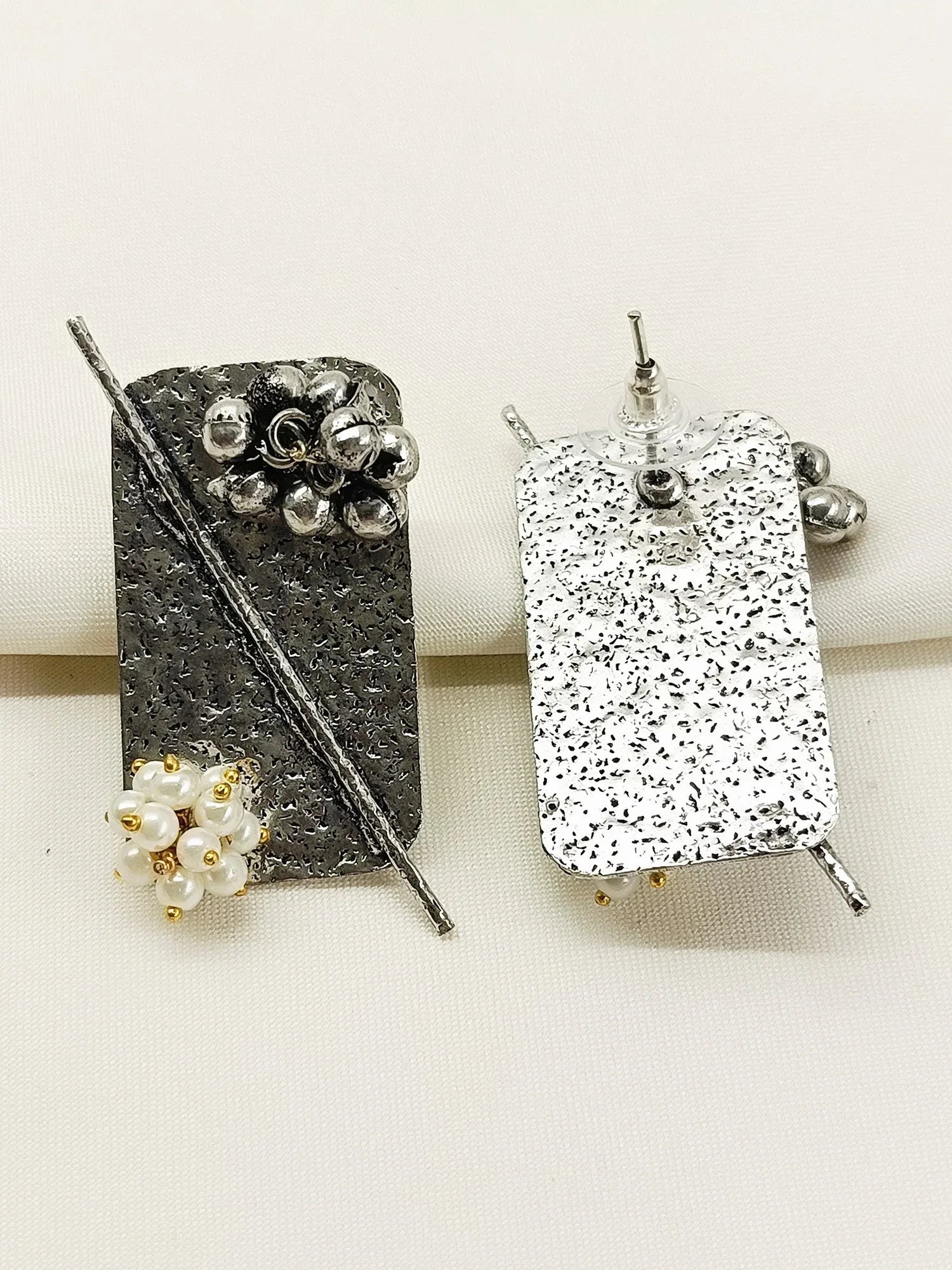 Jivananda White Pearl Oxidized Tops