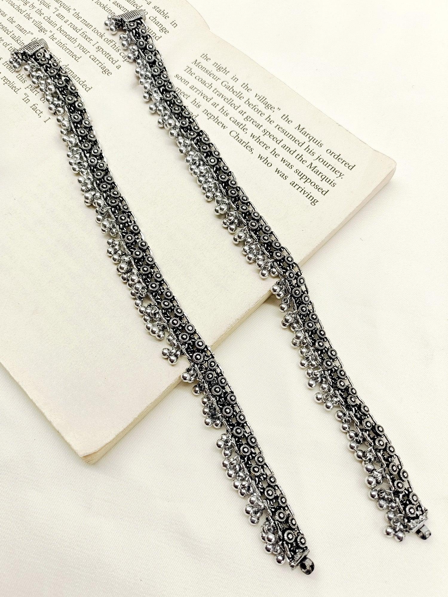 Zmill Oxidized Silver Anklet