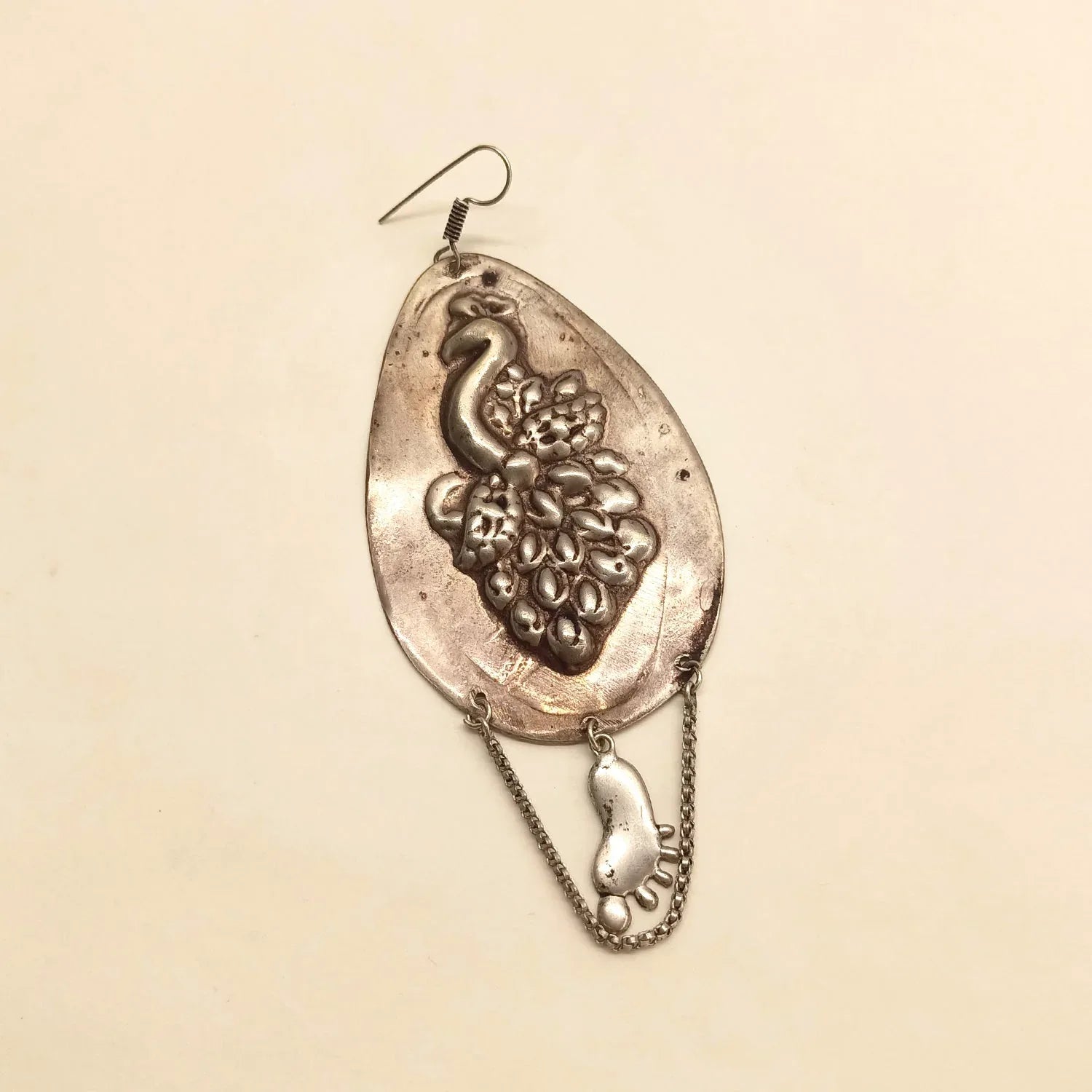 Farnaz Peacock Oxidized Earrings