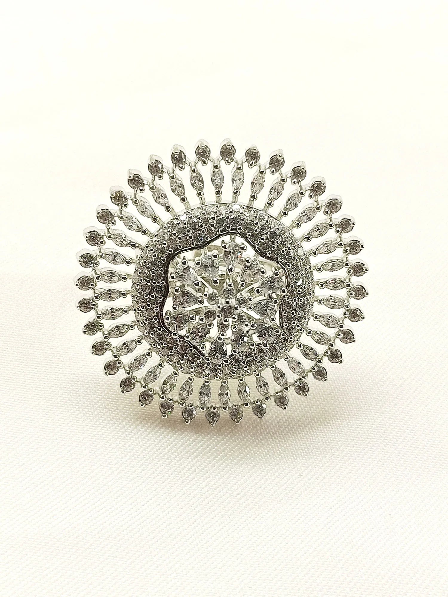 Rooh White American Diamond Finger Ring