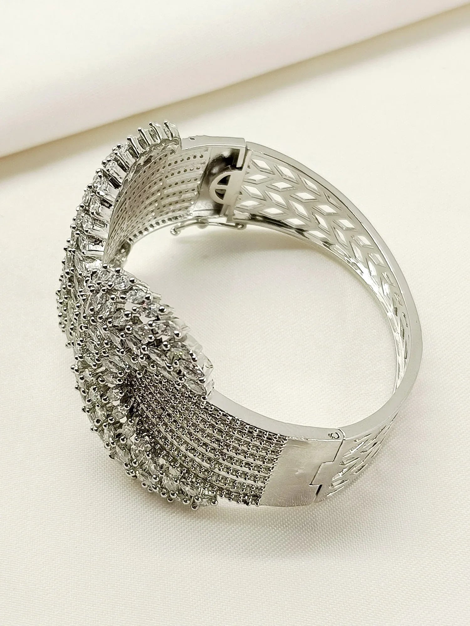 Trisa White American Diamond Bracelet