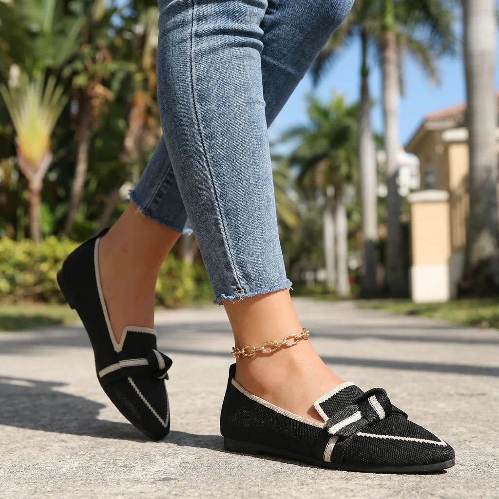 Alena Bow Knit Flats