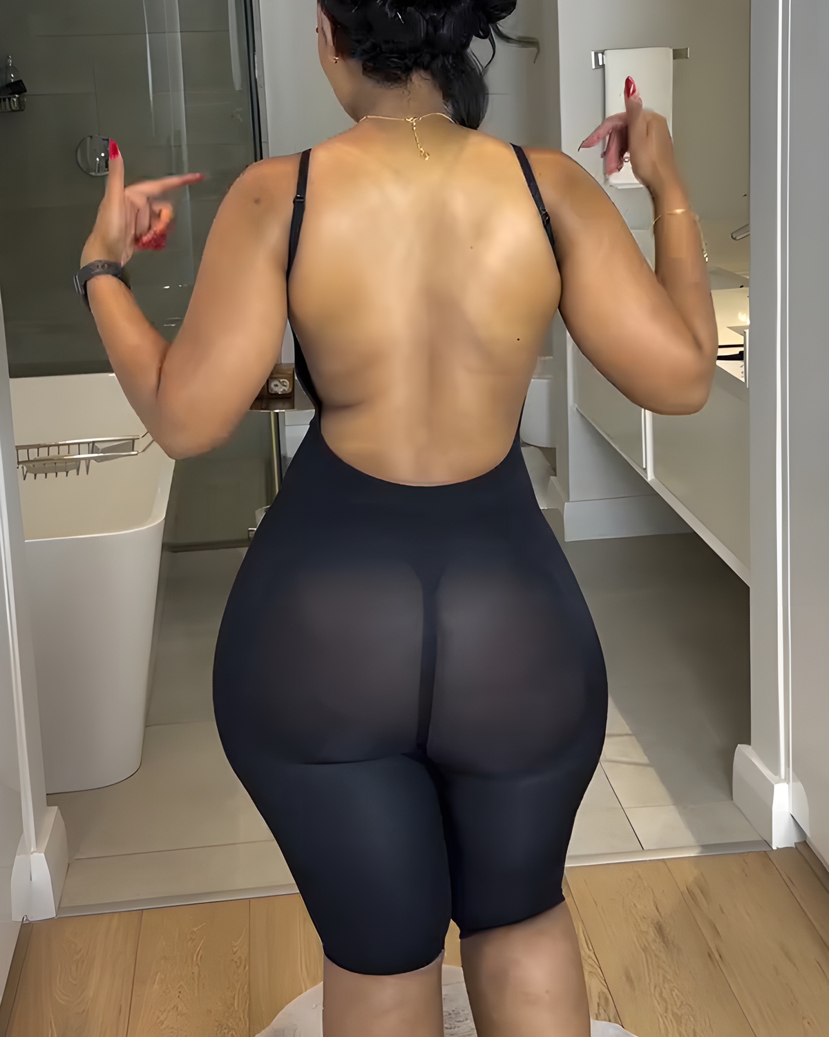 Seamless Backless Mid Length Tummy Control Shapewear Bodysuit
