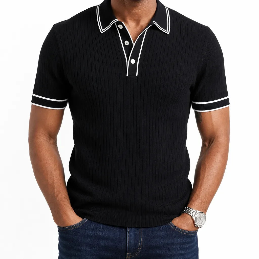 Amos | Mens Fall Knit Polo Shirt