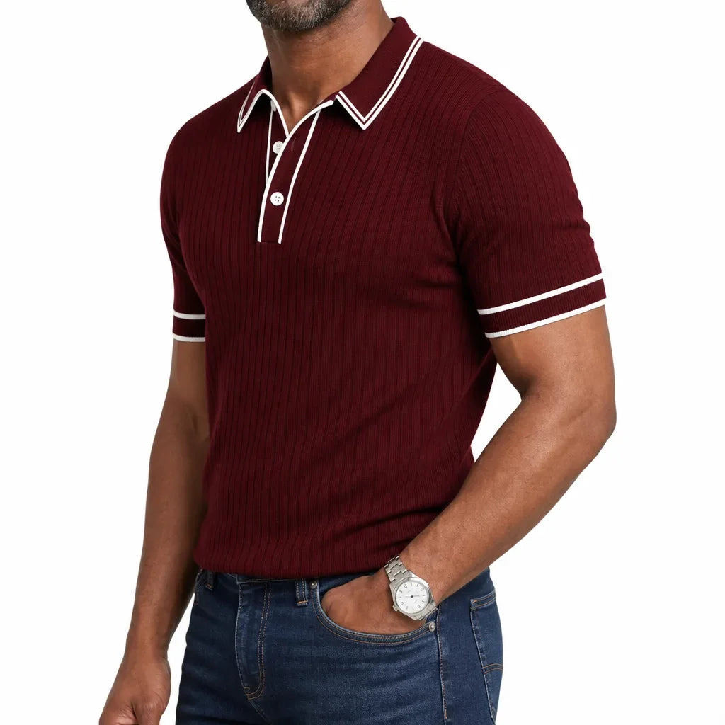 Amos | Mens Fall Knit Polo Shirt